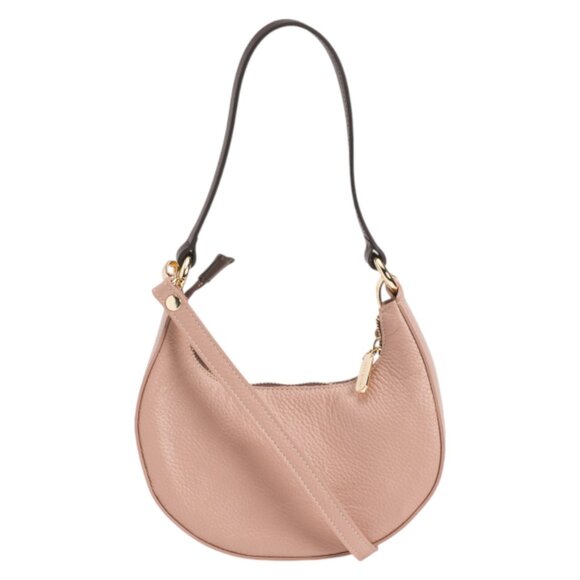 VALENTINA Made In Italy Leather Half Moon Shoulder Bag